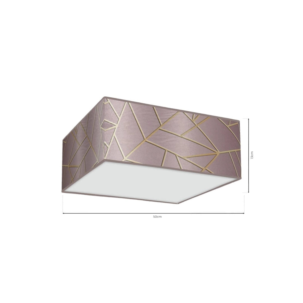 Plafoniera quadrata Ziggy Milagro 3xE27 50cm rosa oro