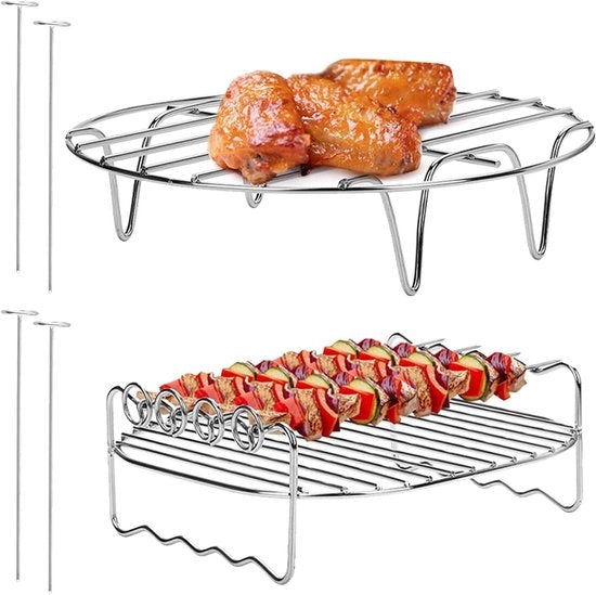 Accessori per Frittelle a Vapore Allettanti Plus RVS Multifunzionali a Doppio Strato - 7 Pollici - Inclusi 4 Pennelli per Cucina