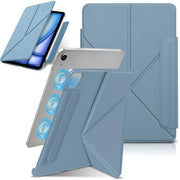 Hoes per iPad Air 13 pollici M3/M2, copertura slanciata con protezione contro urti, fissaggio magnetico forte, diverse angolazioni di posizionamento, funzione di risveglio automatico/sospensione, ricarica di tipo 2° generazione con penna (blu)