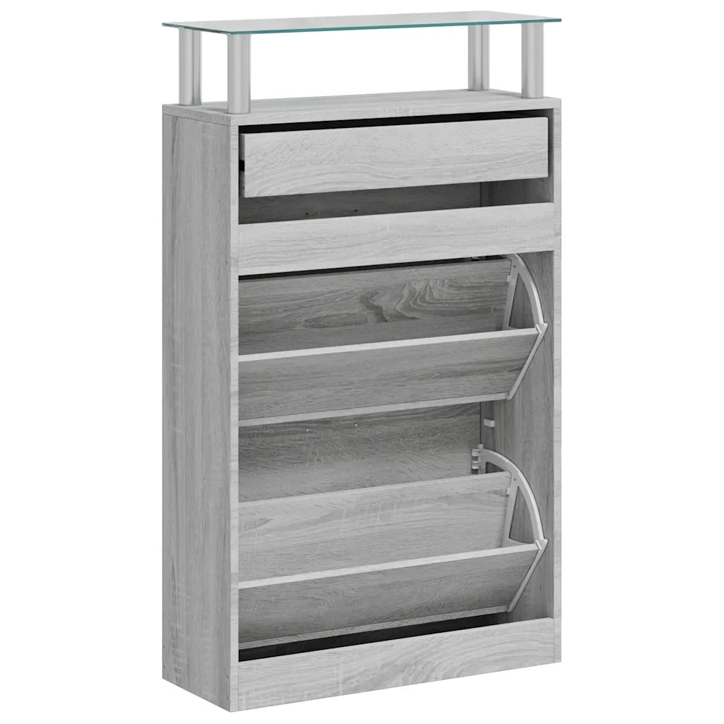 Scarpiera Grigio Sonoma 63x24x104 cm in Legno Multistrato 342568
