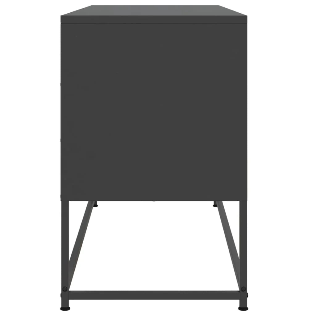 Mobile TV multimediale scaffale TV credenza mobile TV sala da pranzo soggiorno camera da letto 100,5 x 39 x 60,5 cm acciaio nero 02_0025550