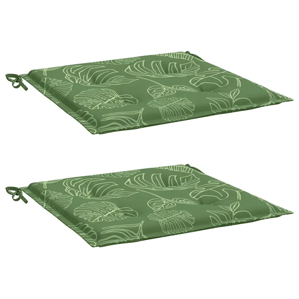 Cuscini per Sedia 2 pz Motivo a Foglie 40x40x3 cm Tessuto 361023
