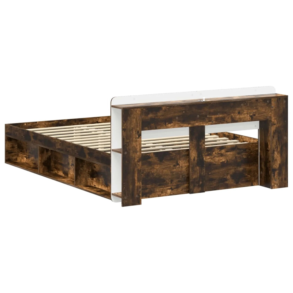Telaio del letto con storage Rovere Fumo 140 x 190 cm