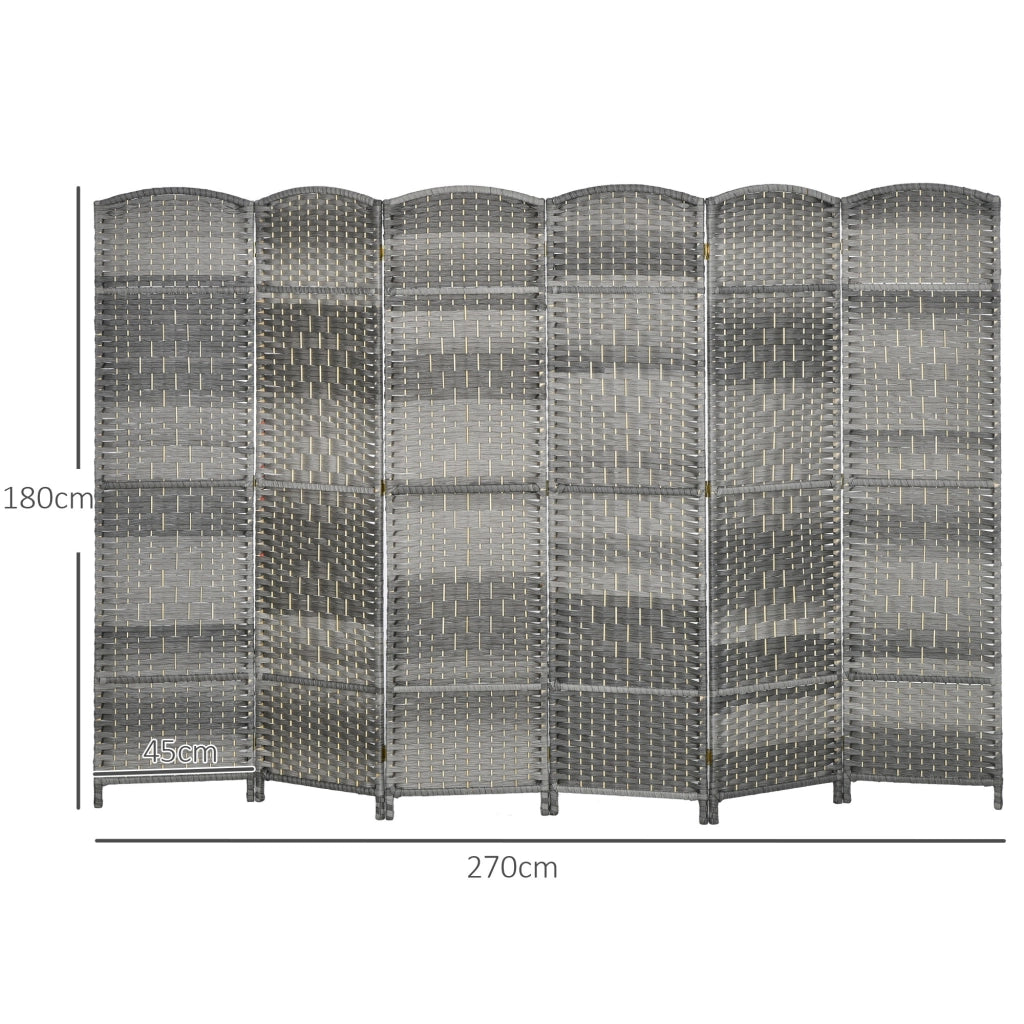 Paravent in legno 6 pannelli ¨C zephmum ¨C 270x180 cm grigio