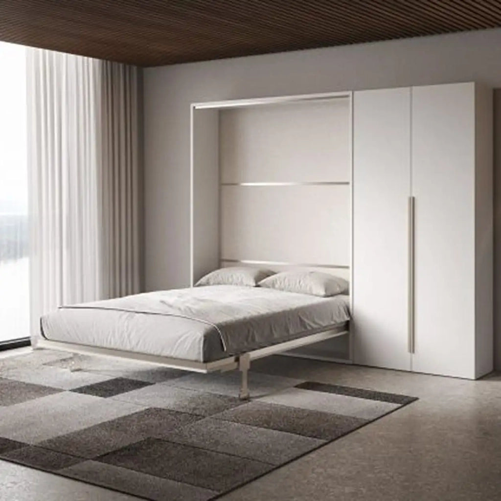Letto matrimoniale a scomparsa 160 Versia con armadio dx 2 ante bianco