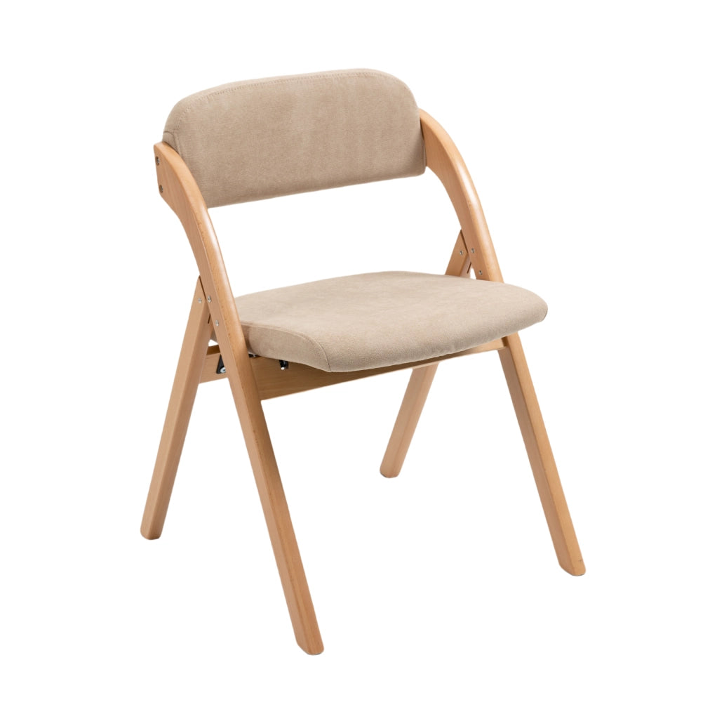 Set di 2 sedie pieghevoli imbottite con rivestimento sfoderabile in legno khaki