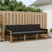 Set di divani da esterno 3 pz Naturale e Nero 3381208