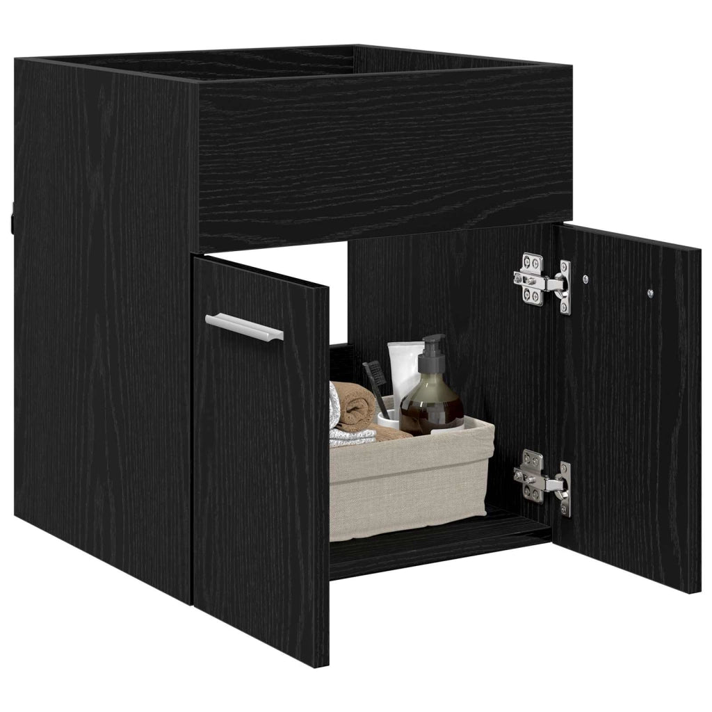 Mobiletto moderno per lavabo interno 41 x 38,5 x 46 cm ampio spazio di archiviazione elegante legno ingegnerizzato nero 02_0058393