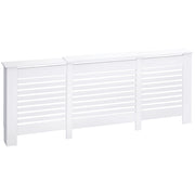 Mobile Copricalorifero Larghezza Regolabile e Mensola Superiore in MDF e Legno, 140-202x19x82.5cm, Bianco