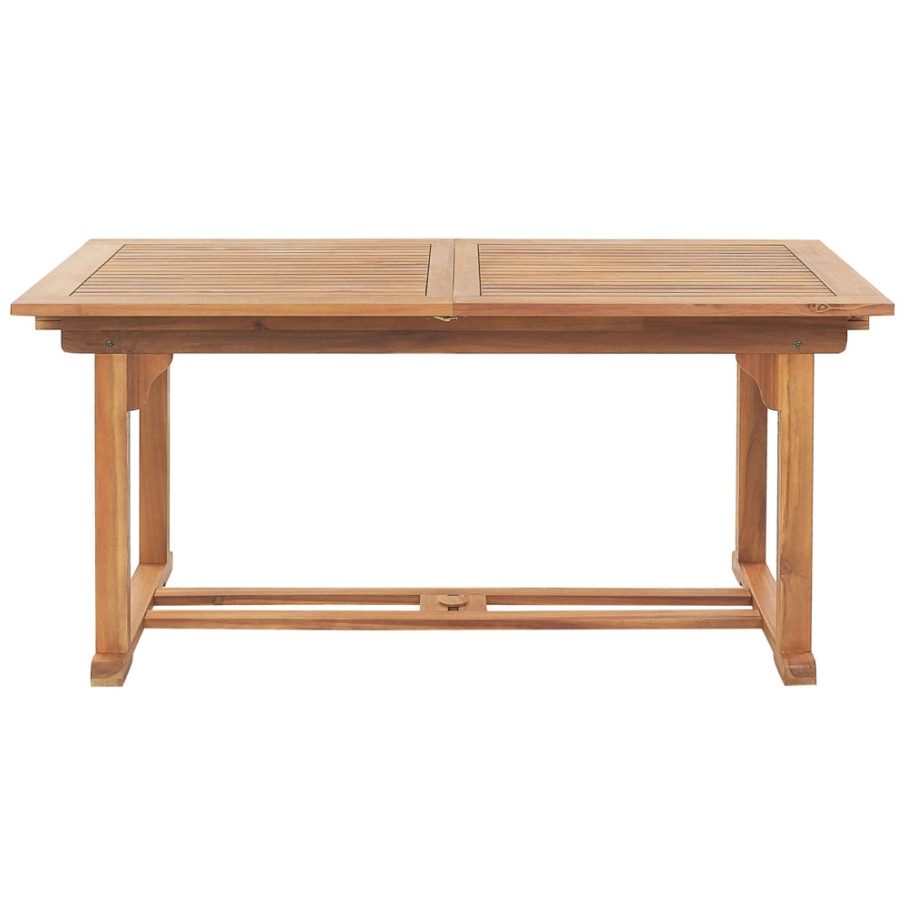 Set da pranzo da giardino in legno di acacia con cuscini blu, 6 posti, sedie pieghevoli e regolabili, stile country per esterni