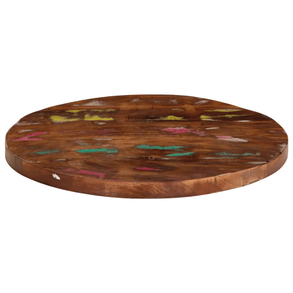 Piano per Tavolo Ø 50x2,5 cm Rotondo Legno Massello di Recupero 370021