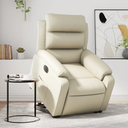 Poltrona Alzapersona Reclinabile Crema in Similpelle 3205057
