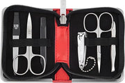 Set di manicure per donne e uomini in pelle rossa