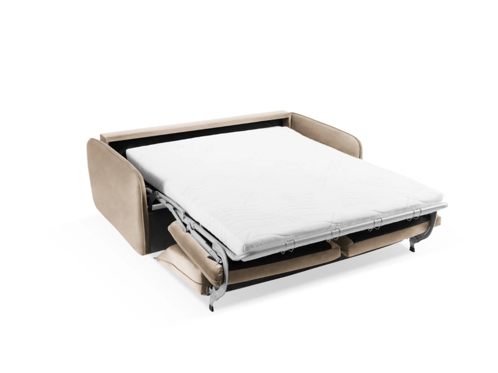 Cosmopolitan Design - Divano convertibile "Vienna" 3 posti in velluto beige 