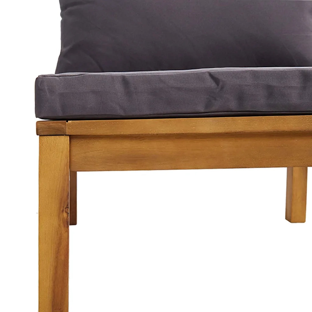 Divano Centrale Modulare Cuscini Grigio Scuro Massello Acacia cod mxl 65519