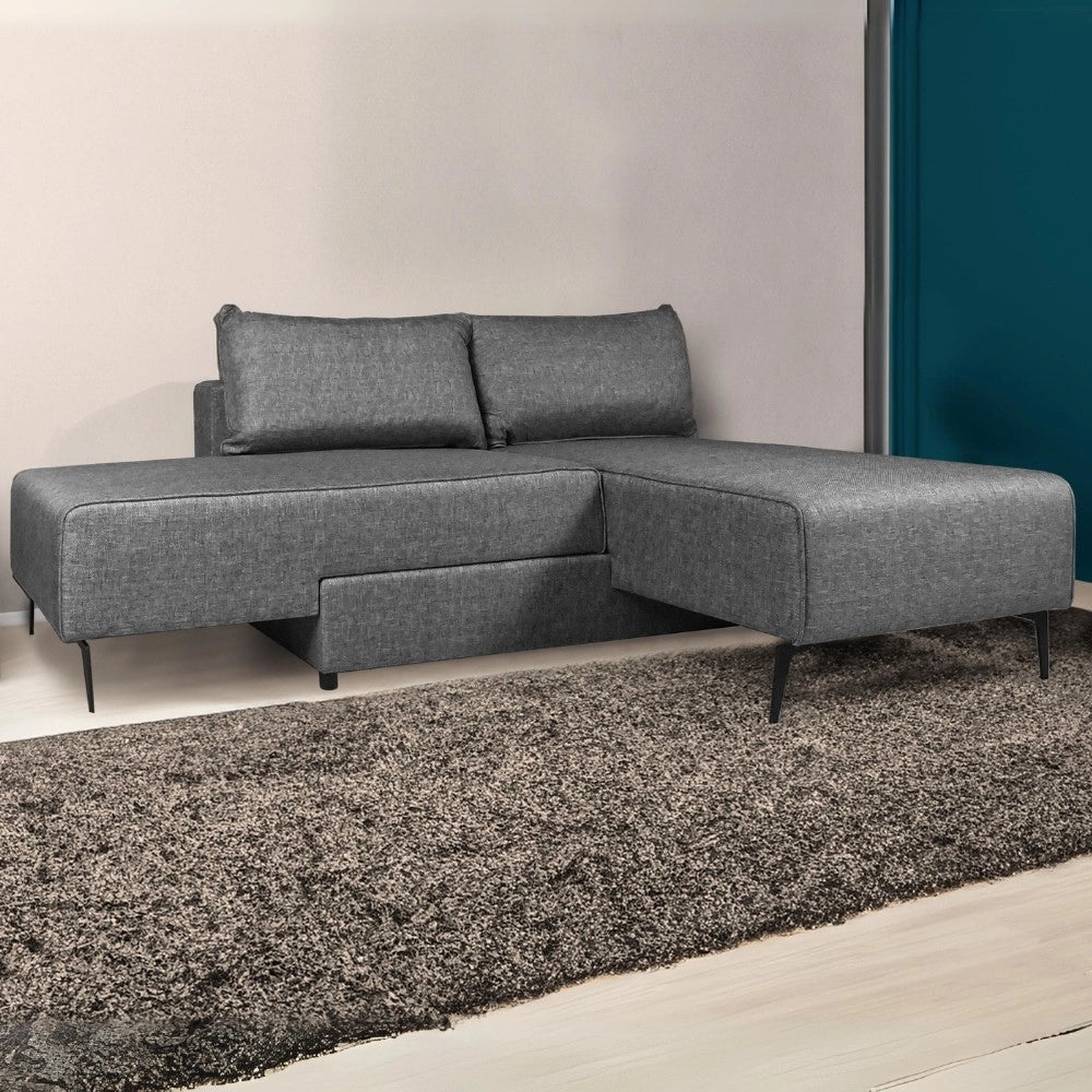 Divano letto angolare grigio 290x85