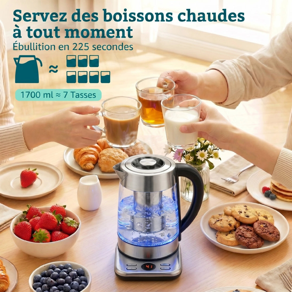 Bollitore Elettrico ¨C Minimal ¨C 1.7L 2200W con Infusore e Termostato