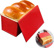 Forma per pane con coperchio Forme per pane antiaderenti Forma per pane con fori di ventilazione Tema natalizio Forma per toast Pullman Forma per pane Natale Rosso per pane Dolci Torte 1