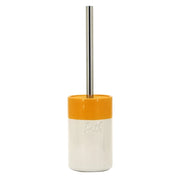 Portascopino in ceramica giallo/bianco - serie Bath