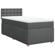 Letto singolo | Letto per adulti | Giroletto a Molle con Materasso Grigio Scuro 80x200 cm Tessuto