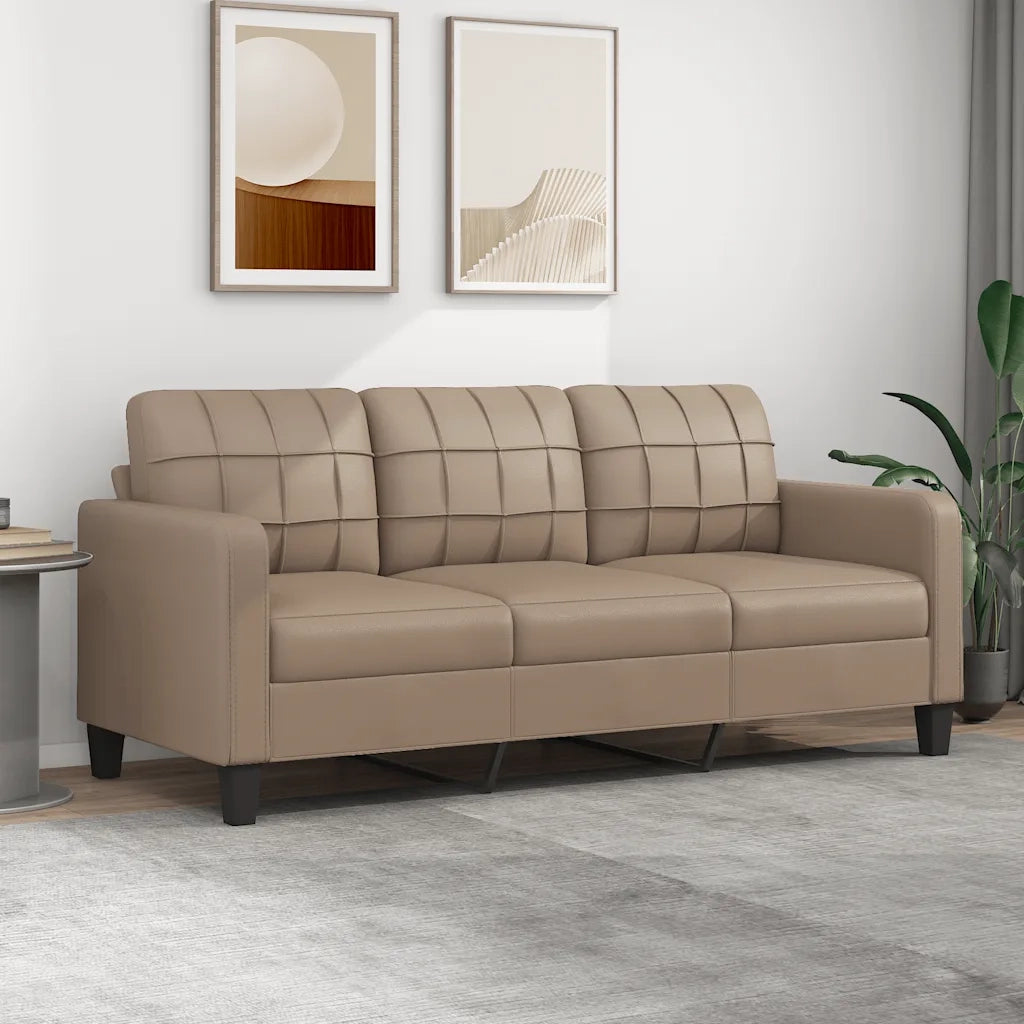 Divano | Divano da soggiorno | Sofa a 3 Posti Cappuccino 180 cm in Similpelle