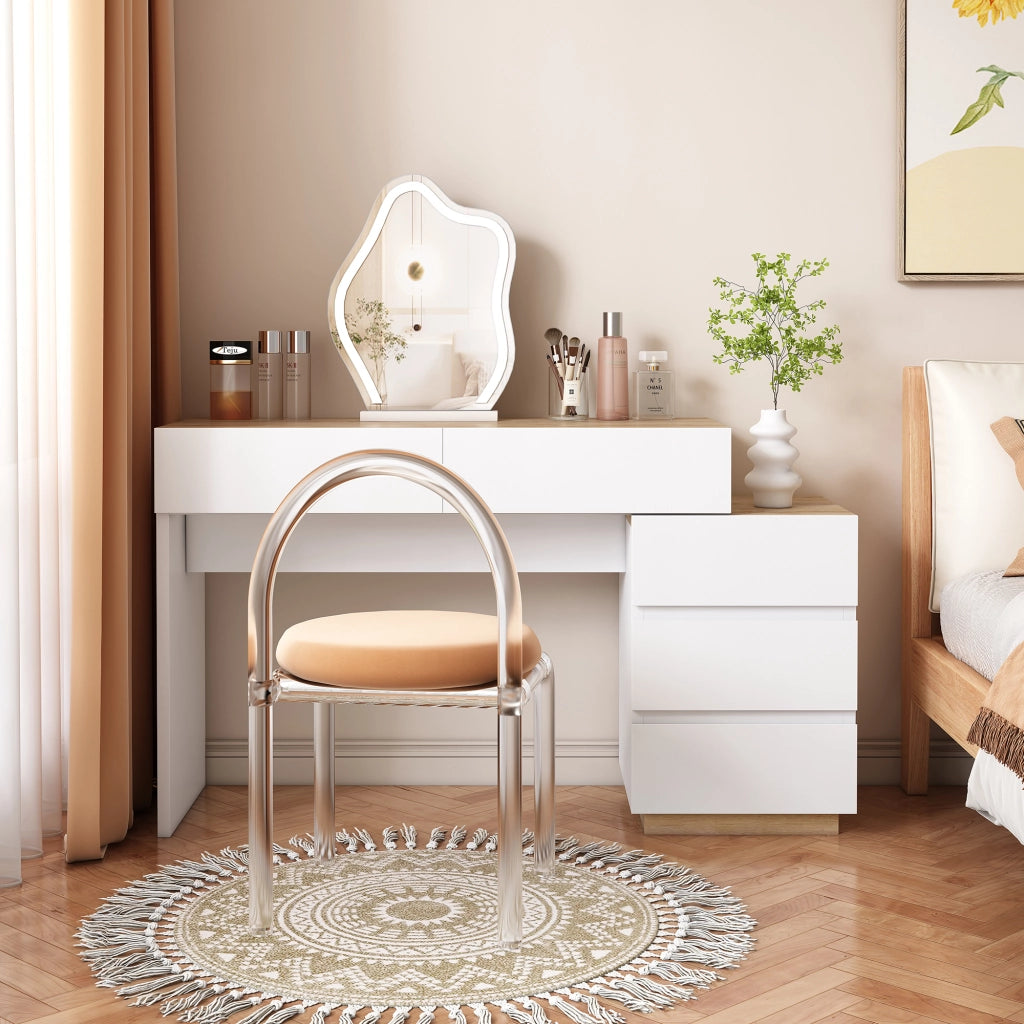 Scrivania con 5 Cassetti per Camera ¨C Xylo ¨C Bianco e Rovere