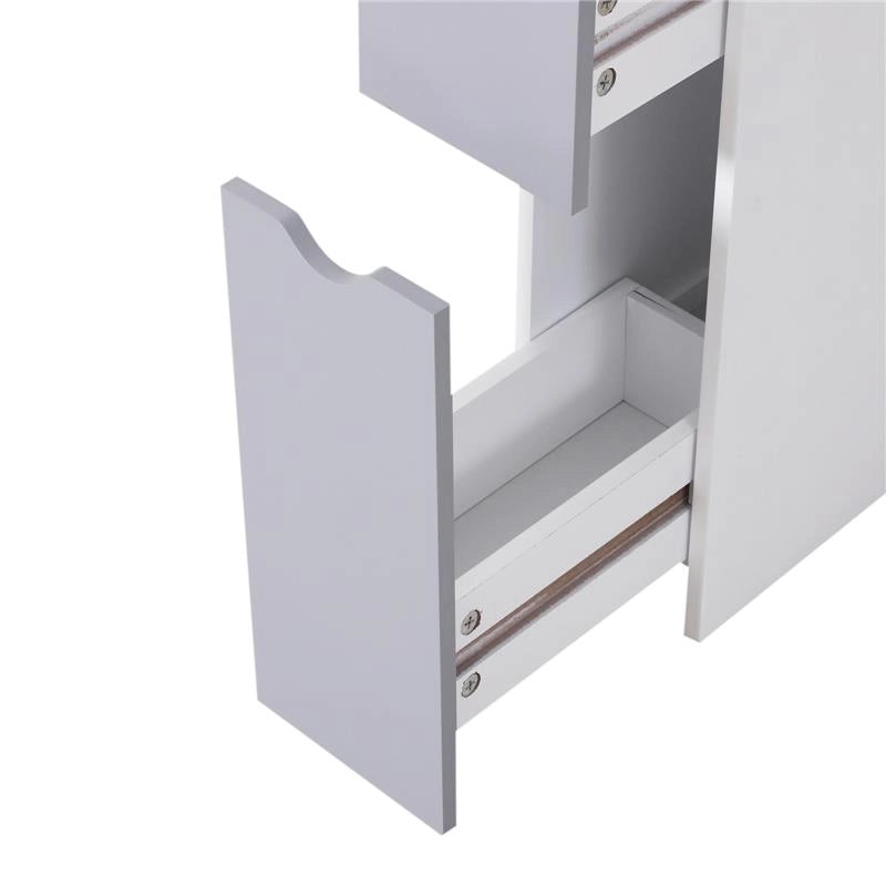 MOBILETTO A COLONNA DA BAGNO SALVASPAZIO 15X33X136 CM IN LEGNO BIANCO E GRIGIO