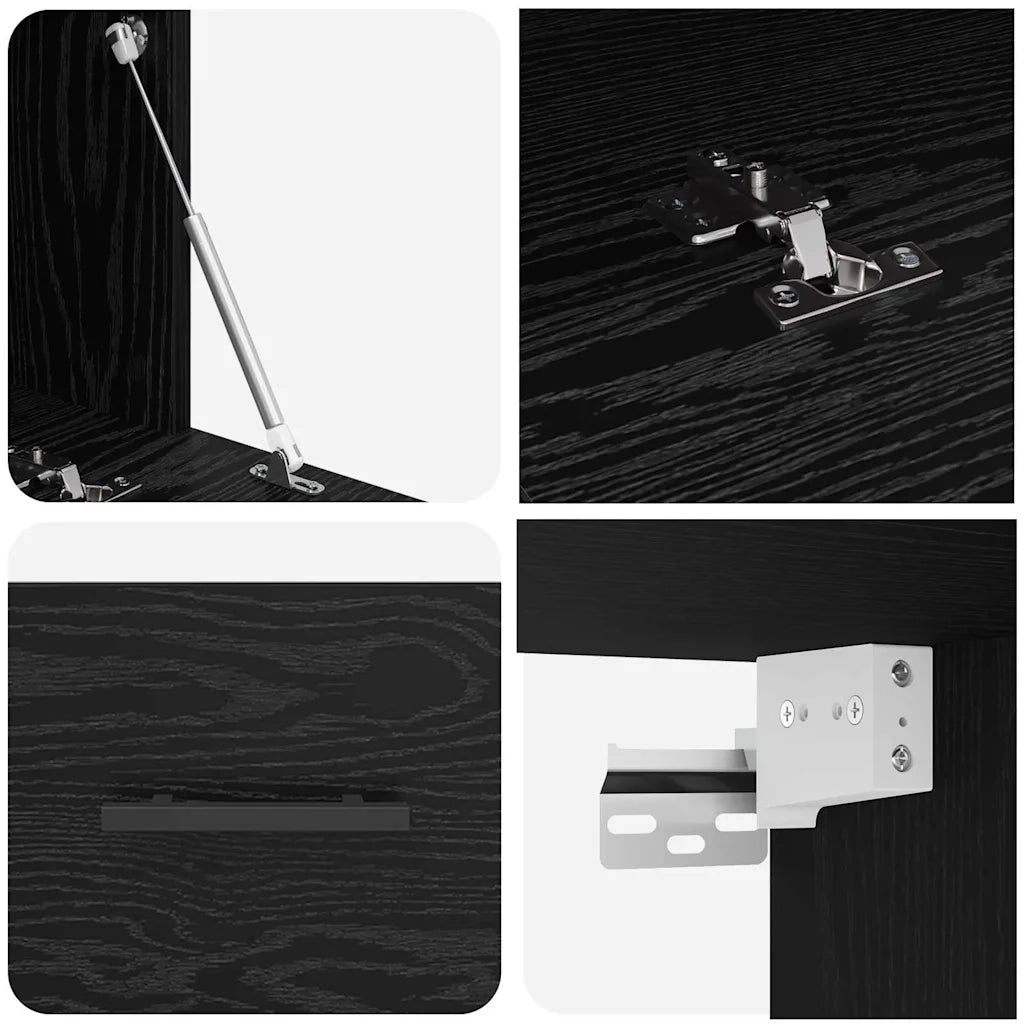 Armadietto a muro Rovere nero 100 x 36.5 x 35 cm