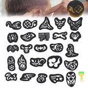 Patroni per Tatuaggio Capelli - Scheda 25 - Strumento per Tatuaggio Capelli - Accessori per Parrucchini - Stile DIY Capelli - Patroni in Plastica di Alta Qualità