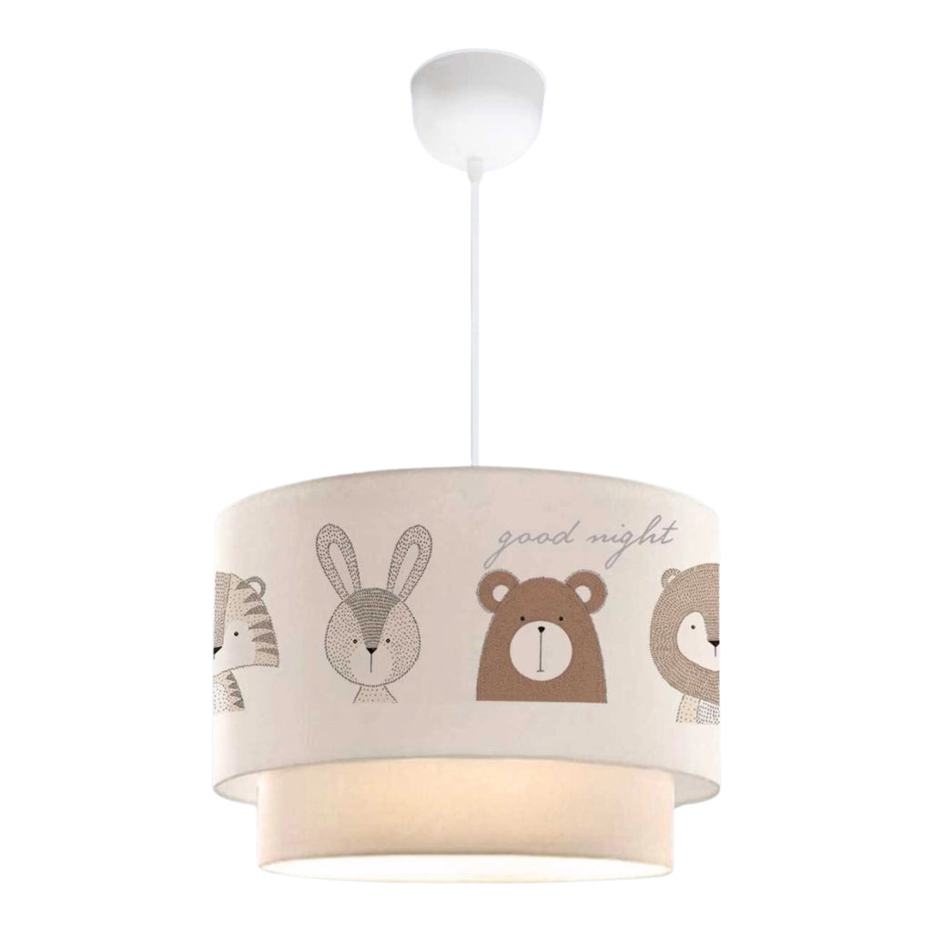 Lampada a Sospensione Lurgan per Cameretta Decorato con Animali - Bianco lux.pro