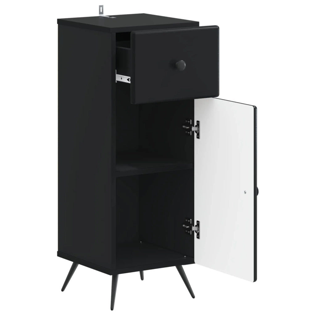Mobiletto da Bagno BREDA Nero 30 x 31 x 80 cm 897486