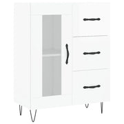 Credenza | Madia | Buffet da pranzo | Armadio da pranzo 69,5x34x90 cm in Legno Multistrato Bianco Lucido