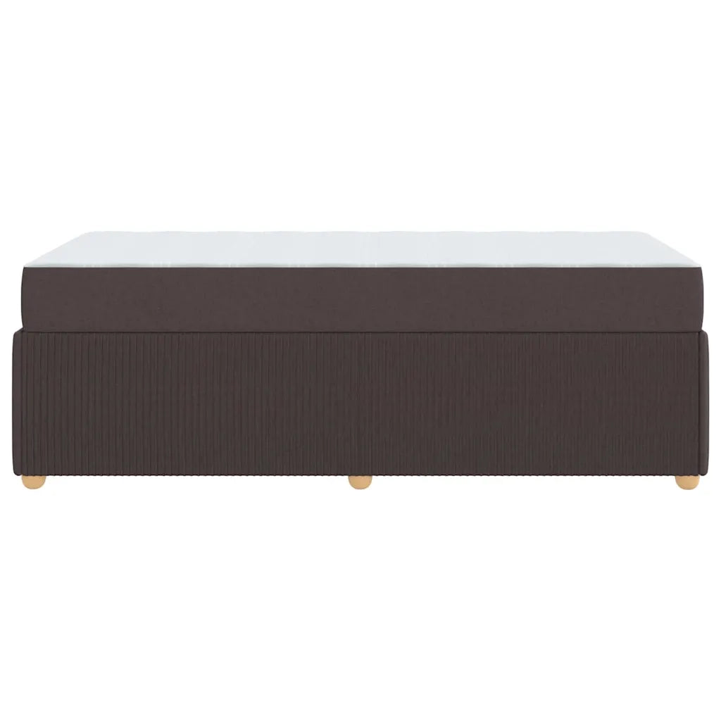 vidaXL Struttura letto con materasso Marrone scuro 90 x 190 cm Tessuto