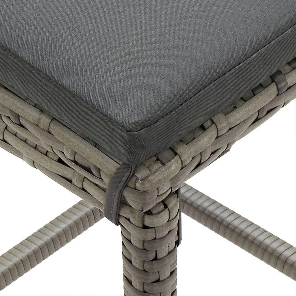 Set Bar Giardino 5pz Grigio Legno Massello Acacia e Polyrattan 3295271