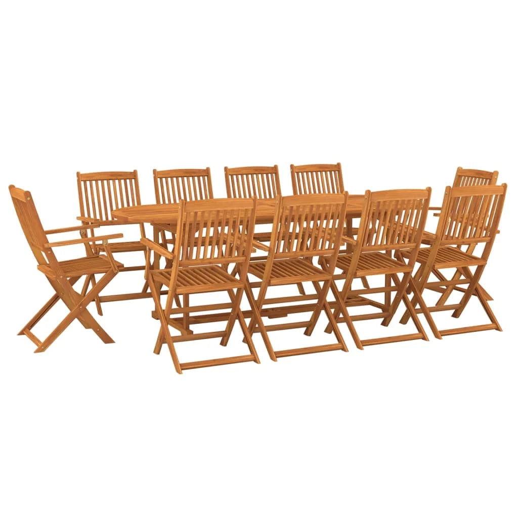 Set da pranzo da giardino da 11 pezzi in legno massello di acacia 02_0014733
