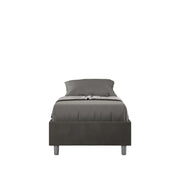 Letto Sommier imbottito Singolo 80x210 cm Azelia - Senza rete,Microfibra,Grigio