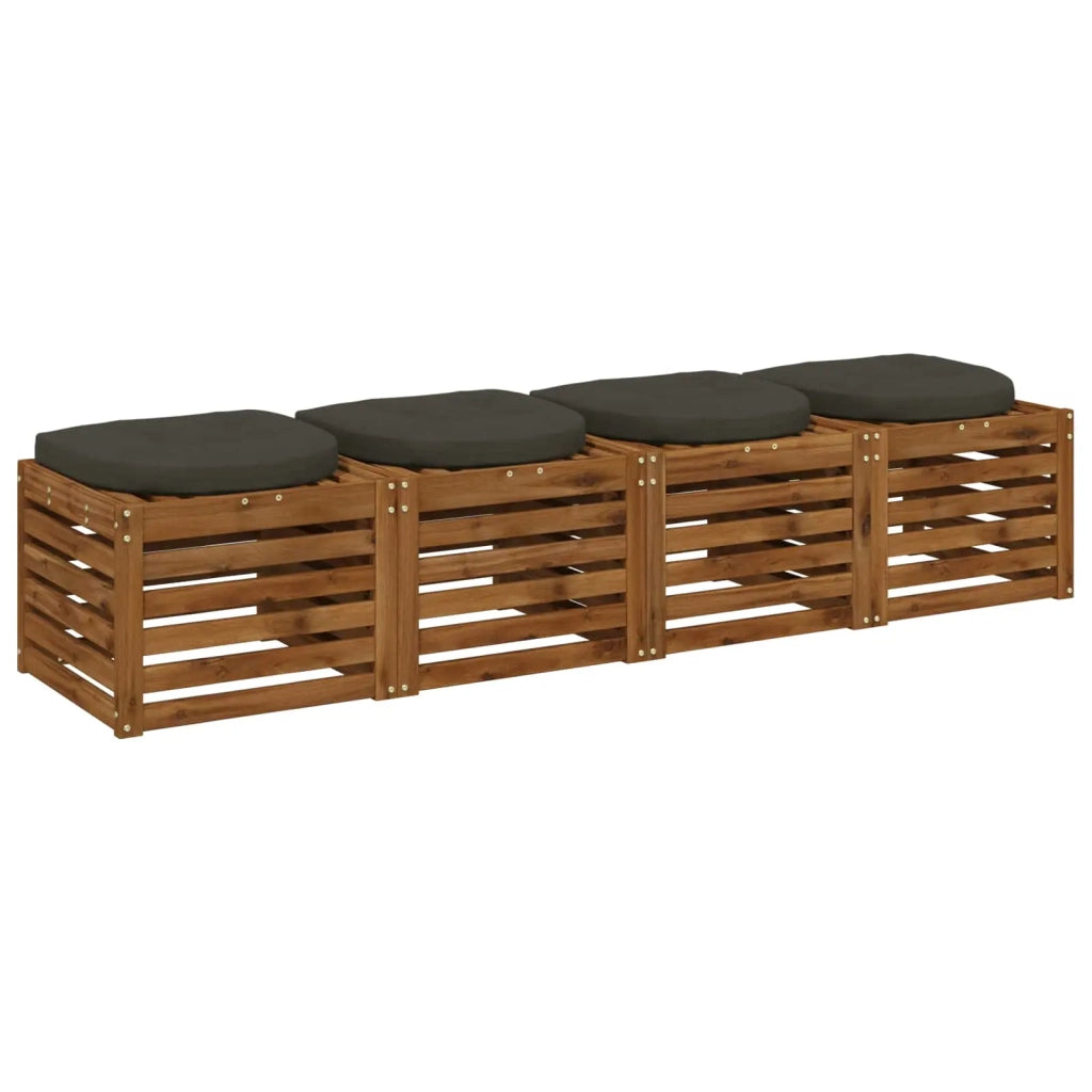 Cuscini per Sedia in 4 Pezzi 4 pz 100% Poliestere Antracite 945290