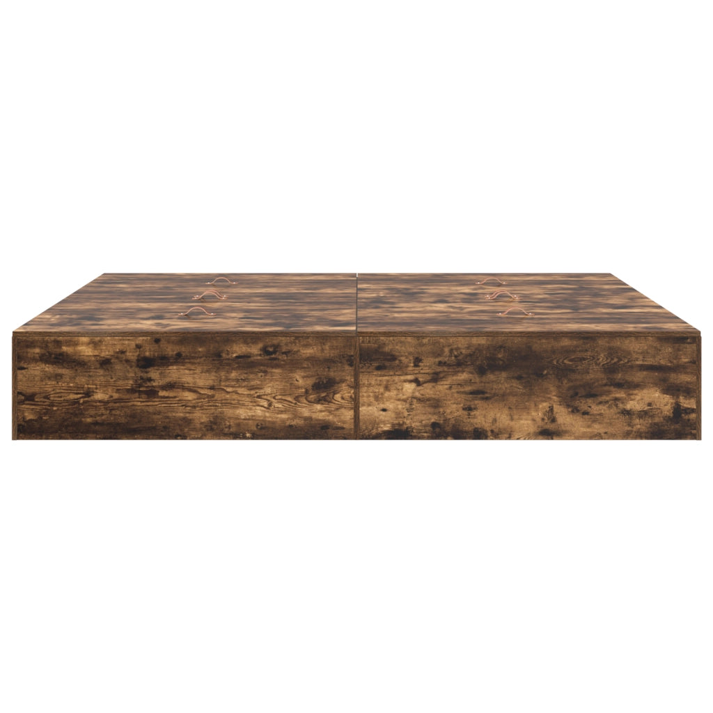 Struttura letto contenitore  in rovere affumicato 200x200 cm