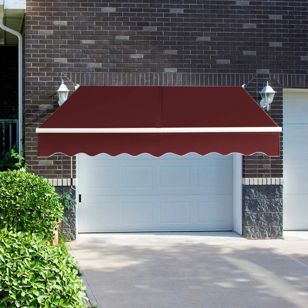 Tenda parasole in alluminio con manovella e poliestere impermeabile, Tenda da sole retrattile 245x200cm Rosso-Tende parasole