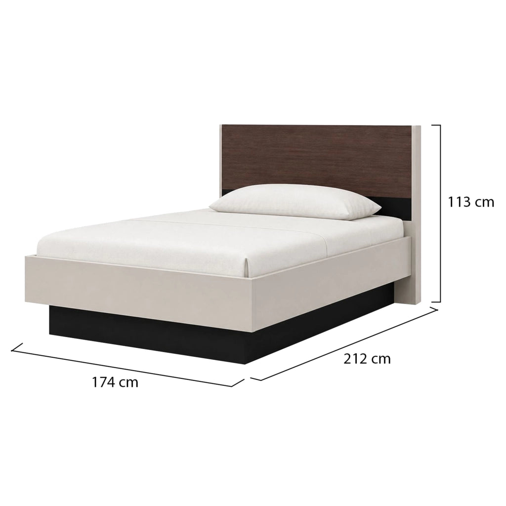 Letto Matrimoniale Takaya, Letto Matrimoniale Dimensione Materasso 160x200 cm, Bianco Crema