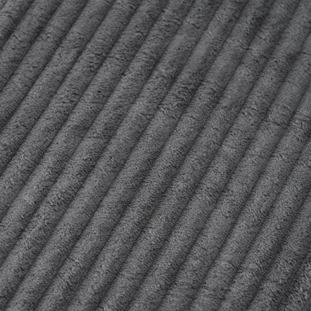 Divano modulare 4 posti 311x90 cm in velluto a coste grigio scuro HOMVRA