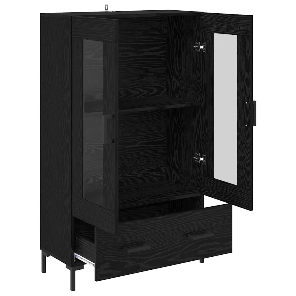Credenza | Madia | Buffet da pranzo | Armadio da pranzo Rovere Nero 69,5 x 31 x 115 cm Legno multistrato