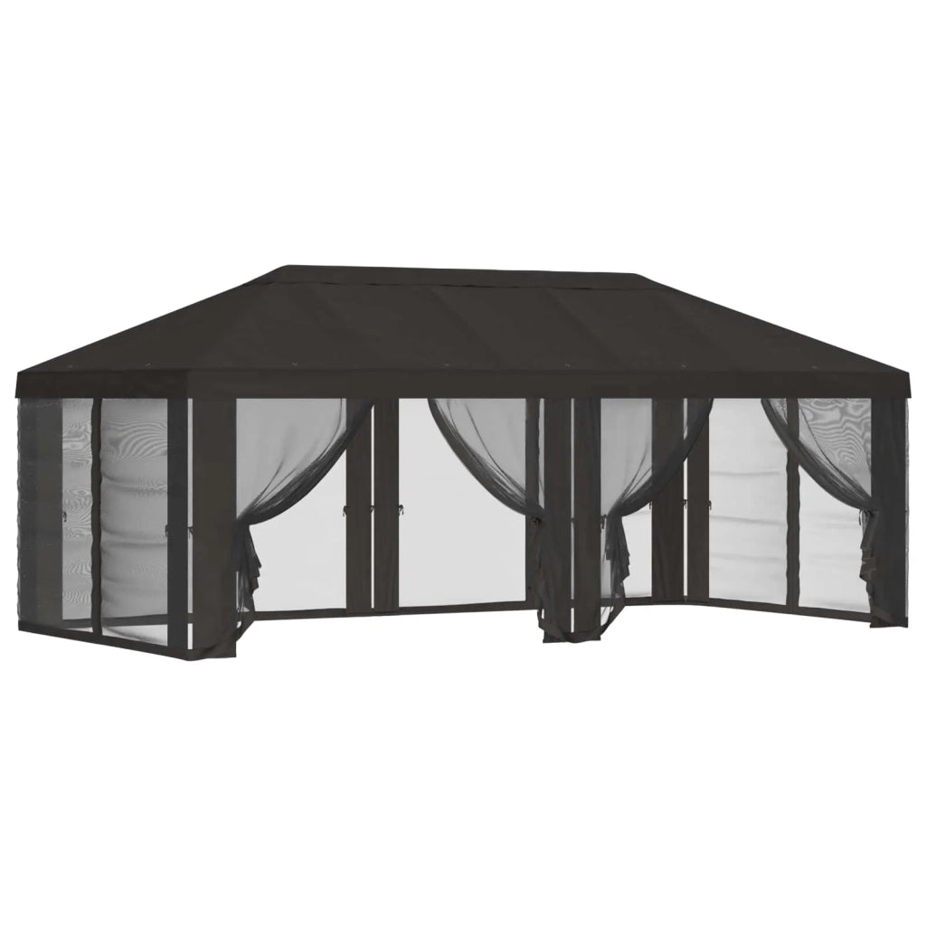 Copertura Gazebo con Pareti Laterali Antracite 600,5 x 300,5 cm 900437