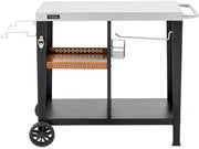 Carrello per barbecue "Gelia" 117 x 59 cm - Acciaio inossidabile - Nero