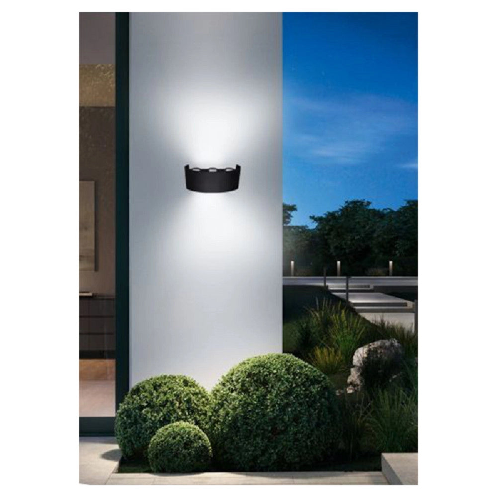 Trade Shop - Applique Esterno Led 16 W Crown Ip65 Up & Down Nero Luce Calda Fredda Natural -