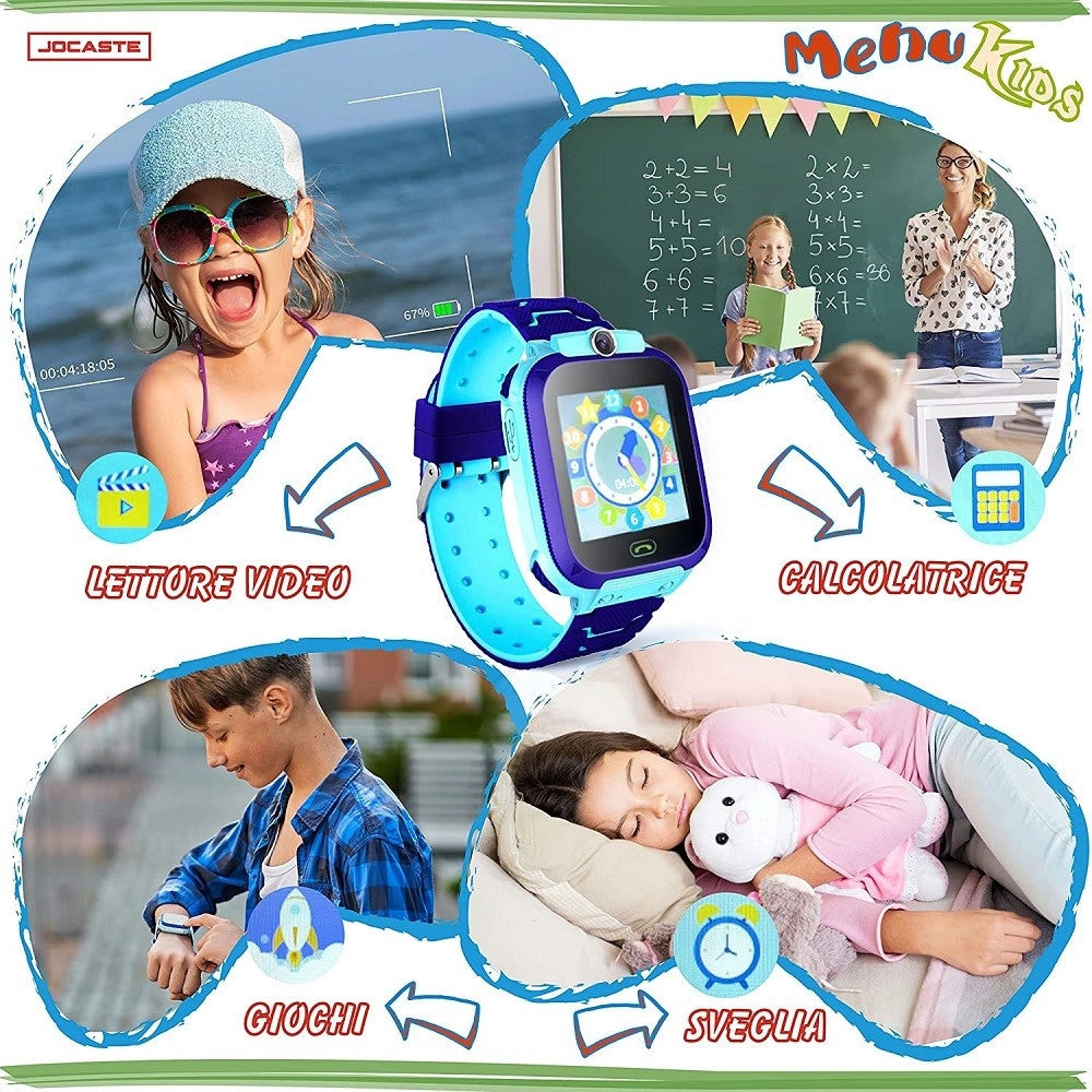 Trade Shop - Smartwatch Per Bambini Orologio Digitale Touch Supporto Sim Giochi Idea Regalo -