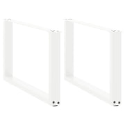 Set di 2 gambe per tavolino a forma di U 70 x 42-43 cm con piedini regolabili stile moderno acciaio bianco 02_0057405