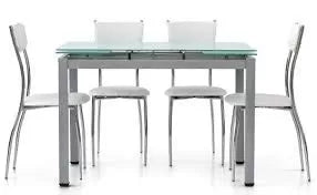 Tavolo da pranzo ufficio in vetro allungabile 110x70x76h