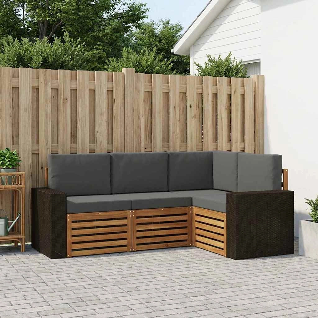 Set di divani da esterno 4 pz Poliestere 3384303