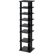 Scarpiera salvaspazio a 7 ripiani 27 x 26 x 110 cm design moderno per riporre in modo pratico MDF nero 20_0012818